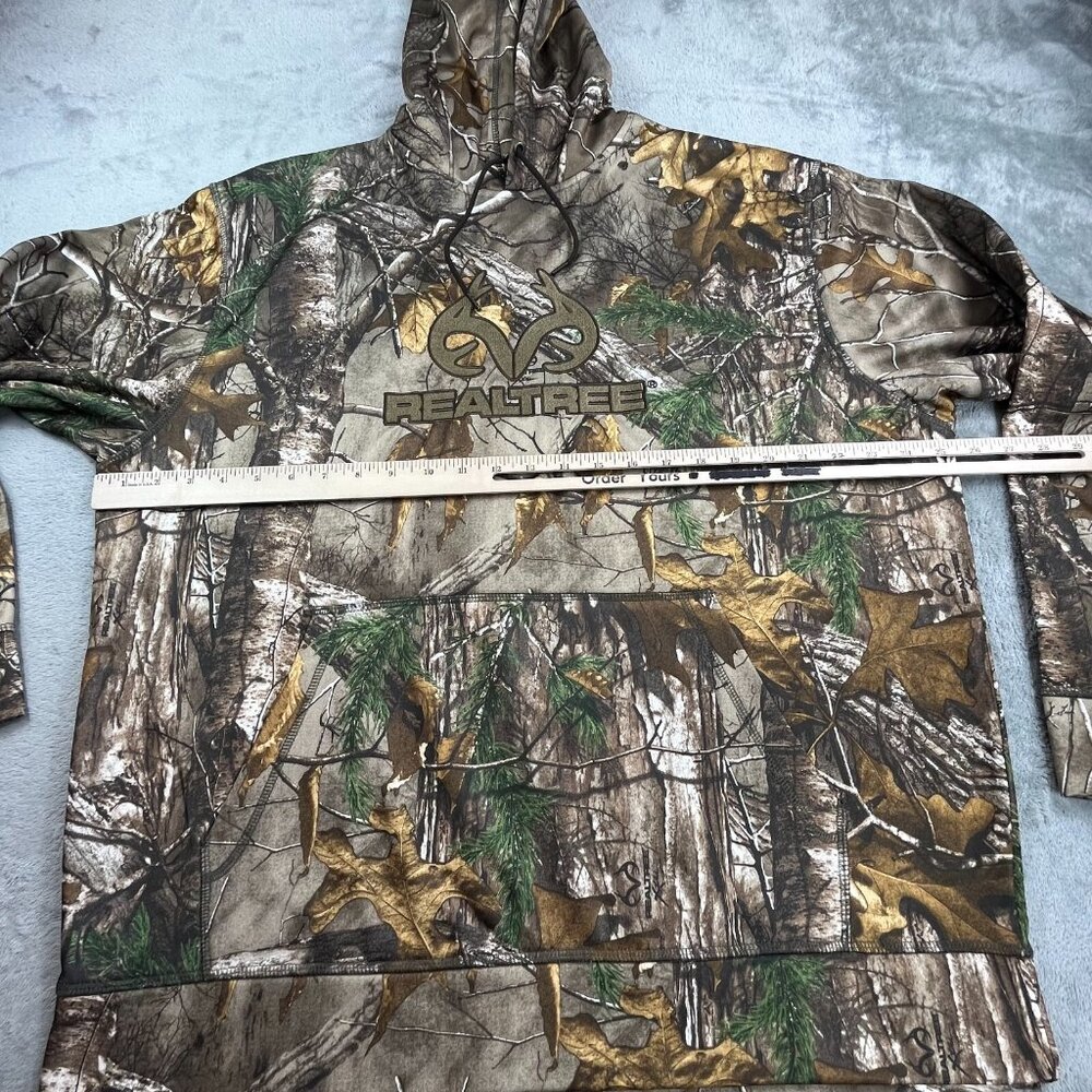 Realtree Edge Pullover Hoodie Mens L Brown Camouflage Fleece Hunting Y2K Fishing - Picture 4 of 9